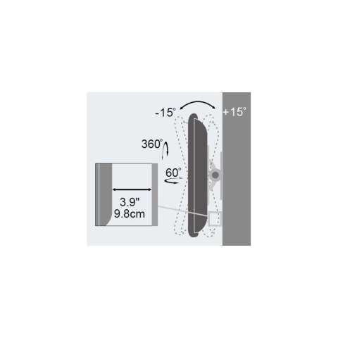 Uchwyt ścienny do TV LCD/LED 13-30cali 23kg VESA pełna regulacja biały Uchwyt ścienny do TV LCD/LED 13-30cali 23kg VESA pełna regulacja biały