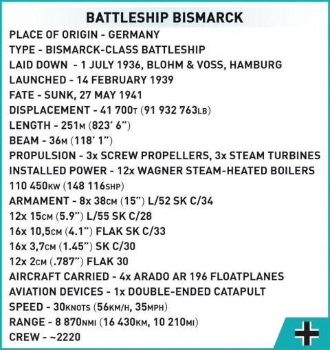 Klocki Battleship Bismarck Klocki Battleship Bismarck