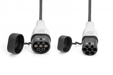 Kabel spiralny do ładowania pojazdów elektrycznych EV, Typ2-Typ2, trójfazowy 400V, 32A, 22kW, 7,5m Kabel spiralny do ładowania pojazdów elektrycznych EV, Typ2-Typ2, trójfazowy 400V, 32A, 22kW, 7,5m
