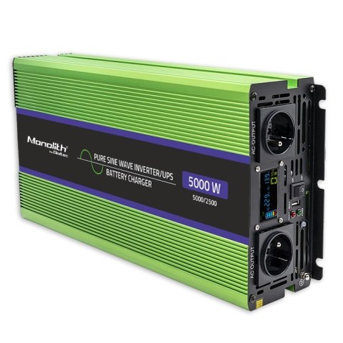 Przetwornica napięcia Monolith | ładowanie baterii | UPS | 2500W | 5000W | 12V na 230V | Czysty Sinus | LCD Przetwornica napięcia Monolith | ładowanie baterii | UPS | 2500W | 5000W | 12V na 230V | Czysty Sinus | LCD