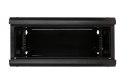Szafka wisząca rack 4U 600x450 czarna szklane drzwi