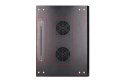 Szafka wisząca rack 4U 600x450 czarna szklane drzwi