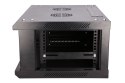 Szafka wisząca rack 4U 600x450 czarna szklane drzwi