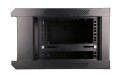 Szafka wisząca rack 4U 600x450 czarna szklane drzwi