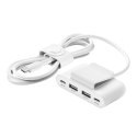 Ładowarka 4-portowa 2xUSB-C, 2xUSB-A 30W, biała Ładowarka 4-portowa 2xUSB-C, 2xUSB-A 30W, biała