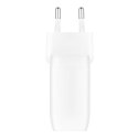 Ładowarka podwójna 30W USB-C, Power Delivery 60W biała Ładowarka podwójna 30W USB-C, Power Delivery 60W biała