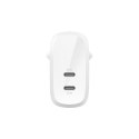 Ładowarka podwójna 30W USB-C, Power Delivery 60W biała Ładowarka podwójna 30W USB-C, Power Delivery 60W biała