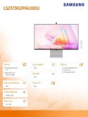 Monitor 27 cali Viewfinity S90PC IPS 5120x2880 5K/UHD+ 16:9 1xminiDP 1xTB4.0 (90W/15W) 3xUSB3.0 WiFi/BT 5ms 60 Hz HAS+PIV gł. pł