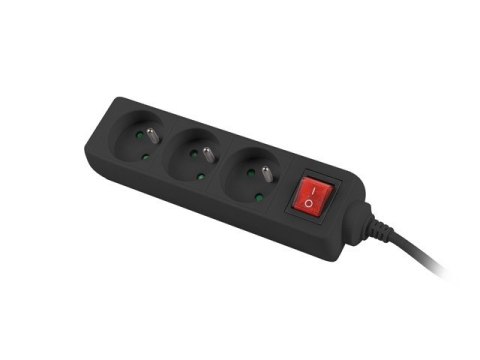 Listwa zasilająca 3m, czarna, 3 gniazda, z wyłącznikiem, kabel wykonany z pełnej miedzi Listwa zasilająca 3m, czarna, 3 gniazda, z wyłącznikiem, kabel wykonany z pełnej miedzi