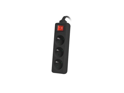 Listwa zasilająca 3m, czarna, 3 gniazda, z wyłącznikiem, kabel wykonany z pełnej miedzi Listwa zasilająca 3m, czarna, 3 gniazda, z wyłącznikiem, kabel wykonany z pełnej miedzi