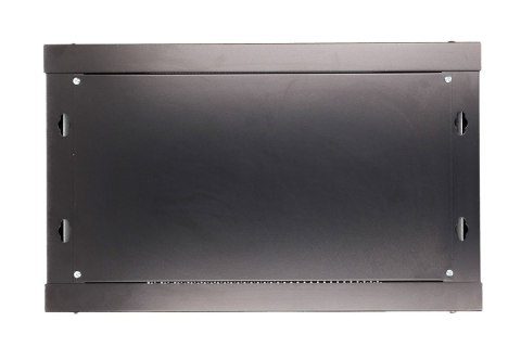 Szafka wisząca rack 6U 600x600 czarna szklane drzwi
