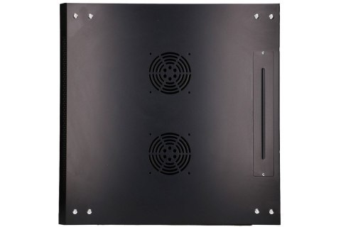 Szafka wisząca rack 6U 600x600 czarna szklane drzwi