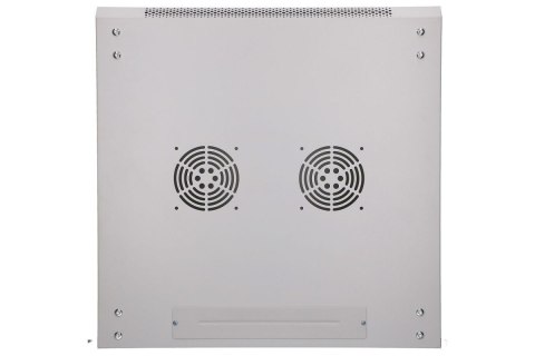 Szafka wisząca rack 9U 600x600 szara szklane drzwi
