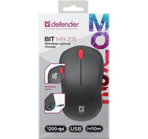 Mysz bezprzewodowa Silent Click Bit MB-205 RF 1200DPI 3P Czarna Mysz bezprzewodowa Silent Click Bit MB-205 RF 1200DPI 3P Czarna