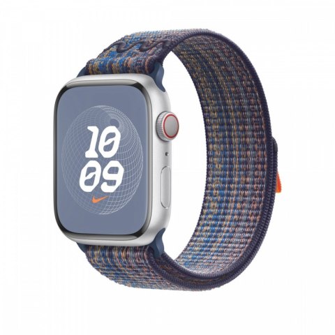 Opaska sportowa Nike w kolorze sportowego błękitu/pomarańczowym do koperty 45 mm Opaska sportowa Nike w kolorze sportowego błękitu/pomarańczowym do koperty 45 mm