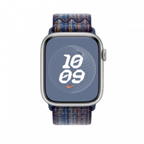Opaska sportowa Nike w kolorze sportowego błękitu/pomarańczowym do koperty 45 mm Opaska sportowa Nike w kolorze sportowego błękitu/pomarańczowym do koperty 45 mm