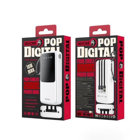 Powerbank 20000 mAh z wbudowanym kablem USB-C / Lightning / Micro USB + USB-A Żółty Powerbank 20000 mAh z wbudowanym kablem USB-C / Lightning / Micro USB + USB-A Żółty