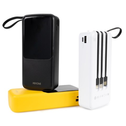 Powerbank 20000 mAh z wbudowanym kablem USB-C / Lightning / Micro USB + USB-A Żółty Powerbank 20000 mAh z wbudowanym kablem USB-C / Lightning / Micro USB + USB-A Żółty