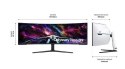 Samsung Monitor 57 cali G95NC VA 7680x2160 DUHD 32:9 3xHDMI 1xDP 2xUSB 3.0 KVM 1ms 240Hz HAS Gaming zakrzywiony 3Yd2d