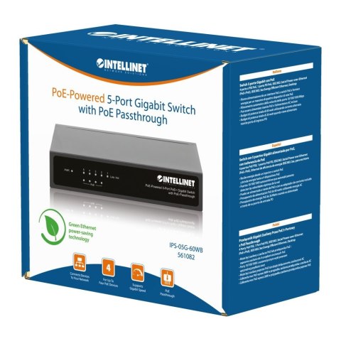 Switch Gigabit 5xPoE Passthrough zasilany PoE lub AC,68W Switch Gigabit 5xPoE Passthrough zasilany PoE lub AC,68W