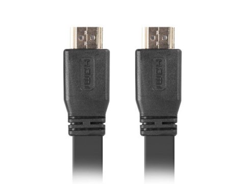Kabel HDMI-HDMI v2.0 1.8m czarny płaski 4K 60Hz, pełna miedź Kabel HDMI-HDMI v2.0 1.8m czarny płaski 4K 60Hz, pełna miedź
