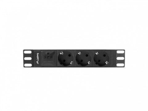 Listwa zasilająca Rack PDU 10 cali 1U 3x Schuko 2m 10A czarna C14 Listwa zasilająca Rack PDU 10 cali 1U 3x Schuko 2m 10A czarna C14