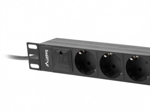 Listwa zasilająca Rack PDU 10 cali 1U 3x Schuko 2m 10A czarna C14 Listwa zasilająca Rack PDU 10 cali 1U 3x Schuko 2m 10A czarna C14