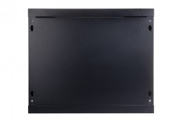 Szafa sieciowa wisząca 19 cali 9U rack 600x600, drzwi szyba, niedzielona, niezłożona, Czarna