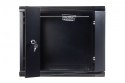 Szafa sieciowa wisząca 19 cali 9U rack 600x600, drzwi szyba, niedzielona, niezłożona, Czarna