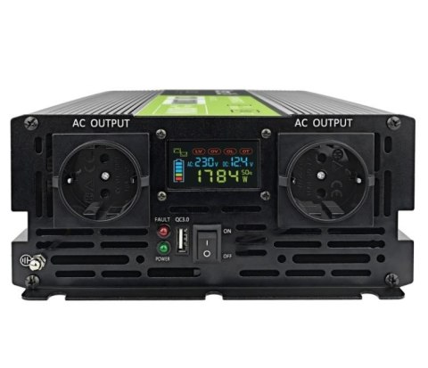 Przetwornica LCD 12V 2000W/4000W Czysty sinus z wywietlaczem