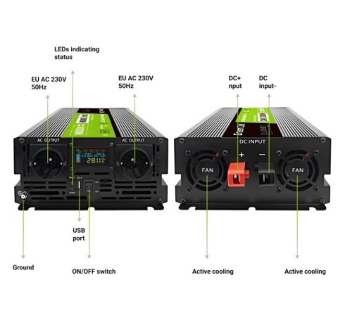Przetwornica LCD 24V 3000W/6000W Czysty sinus z wywietlaczem