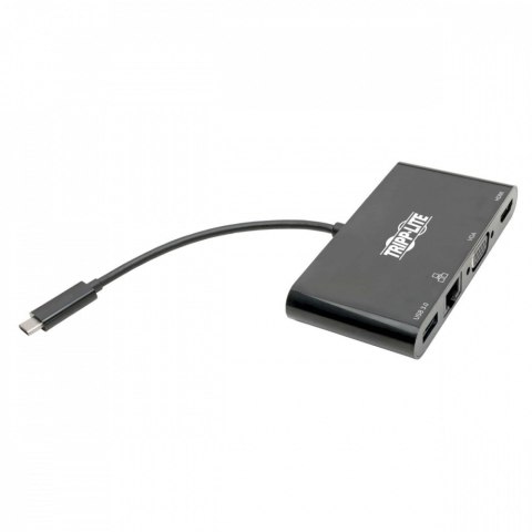 Wieloportowy adapter USB-C 4K HDMI, VGA, USB-A, GbE, HDCP U444-06N-HV4GUB Czarny Wieloportowy adapter USB-C 4K HDMI, VGA, USB-A, GbE, HDCP U444-06N-HV4GUB Czarny