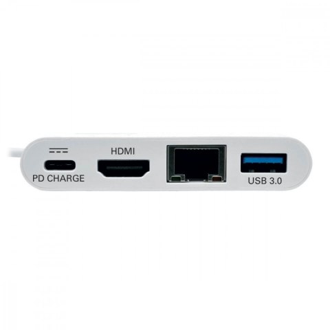 Wieloportowy adapter USB-C HDMI, port USB 3.2 Gen 1, Gigabit Ethernet, ładowanie PD 60 W, HDCP U444-06N-HGU-C Biały Wieloportowy adapter USB-C HDMI, port USB 3.2 Gen 1, Gigabit Ethernet, ładowanie PD 60 W, HDCP U444-06N-HGU-C Biały
