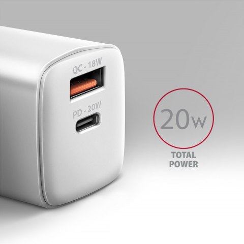ACU-PQ20W Ładowarka sieciowa 20W QC3.0/AFC/FCP + PD type-C Biała ACU-PQ20W Ładowarka sieciowa 20W QC3.0/AFC/FCP + PD type-C Biała