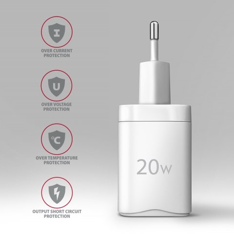 ACU-PQ20W Ładowarka sieciowa 20W QC3.0/AFC/FCP + PD type-C Biała ACU-PQ20W Ładowarka sieciowa 20W QC3.0/AFC/FCP + PD type-C Biała