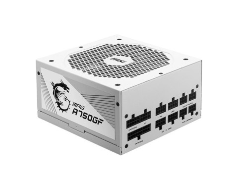 Zasilacz modularny MPG A750GF 750W 80PLUS GOLD biały Zasilacz modularny MPG A750GF 750W 80PLUS GOLD biały