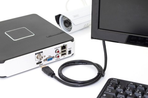 Kabel połączeniowy HDMI HighSpeed z Ethernetem 4K 60Hz UHD Typ HDMI A/HDMI A M/M czarny 5m Kabel połączeniowy HDMI HighSpeed z Ethernetem 4K 60Hz UHD Typ HDMI A/HDMI A M/M czarny 5m