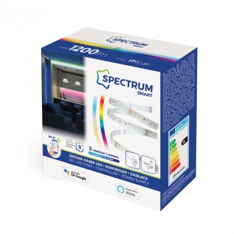 ZESTAW PASEK LED TUYA WIFI 17W 5M RGBW+CCT+DIM SPECTRUM SMART ZESTAW PASEK LED TUYA WIFI 17W 5M RGBW+CCT+DIM SPECTRUM SMART