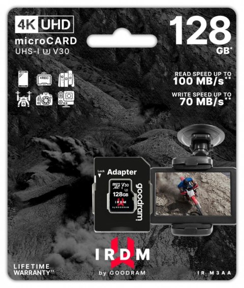 Karta microSD IRDM 128GB UHSI U3 adapter Karta microSD IRDM 128GB UHSI U3 adapter