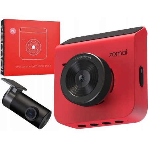 Wideorejestrator A400 + kamera RC09 Czerwony Wideorejestrator A400 + kamera RC09 Czerwony