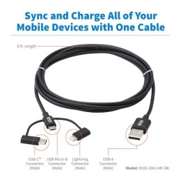USB-A/Lightning USB Micro-B i USB-C 1.8m