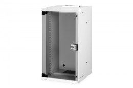 Szafa sieciowa wisząca 10 cali 12U, SOHO PRO 595 x 315 x 300 mm, nośność 60kg, drzwi szyba, niezłożona, Szara
