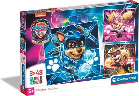 Puzzle 3x48 elementów Super Kolor Psi Patrol The Mighty Movie
