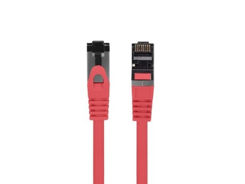 Patchcord kat.8.1 S/FTP CU 1m czerwony fluke