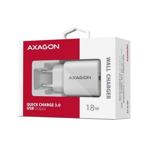 ACU-QC18W Ładowarka sieciowa QC 18W, 1x port USB-A, QC3.0/AFC/FCP/SMART Biała ACU-QC18W Ładowarka sieciowa QC 18W, 1x port USB-A, QC3.0/AFC/FCP/SMART Biała