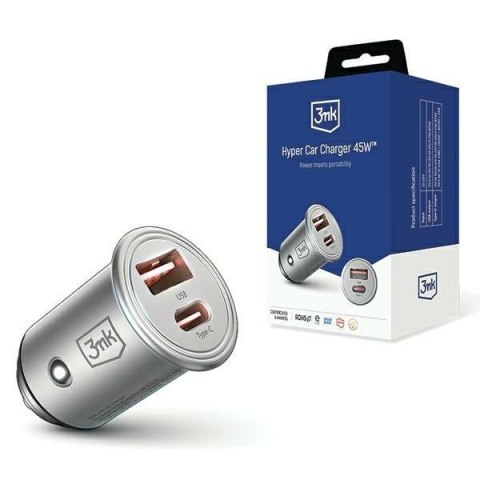 Ładowarka samochodowa 45W 1xUSB-C+USB-A Ładowarka samochodowa 45W 1xUSB-C+USB-A