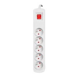 Listwa zasilająca R5 3m wtyk prosty 5x230V PL szara