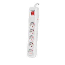 Listwa zasilająca R5 3m wtyk prosty 5x230V PL szara