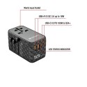Adapter podróżny UTA-06 32121 ładowarka GaN PD 100W, QC 4+, 2x USB-C, 2x USB-A, 180 krajów