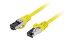 Patchcord kat.8.1 S/FTP LSZH CU 0.5m żółty fluke passed